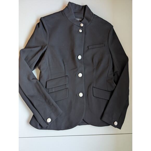 NWT Rag & Bone Slade Ponte Blazer Size 10 Black Silver Button #9N507 - Picture 2 of 12